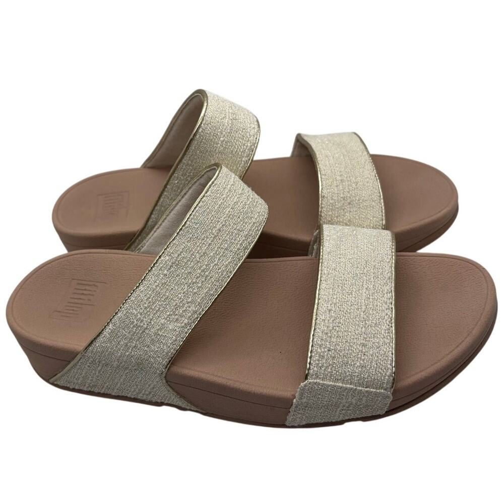 FitFlop Women Gold Metallic Slide Sandals Comfort Shoes Size US 8